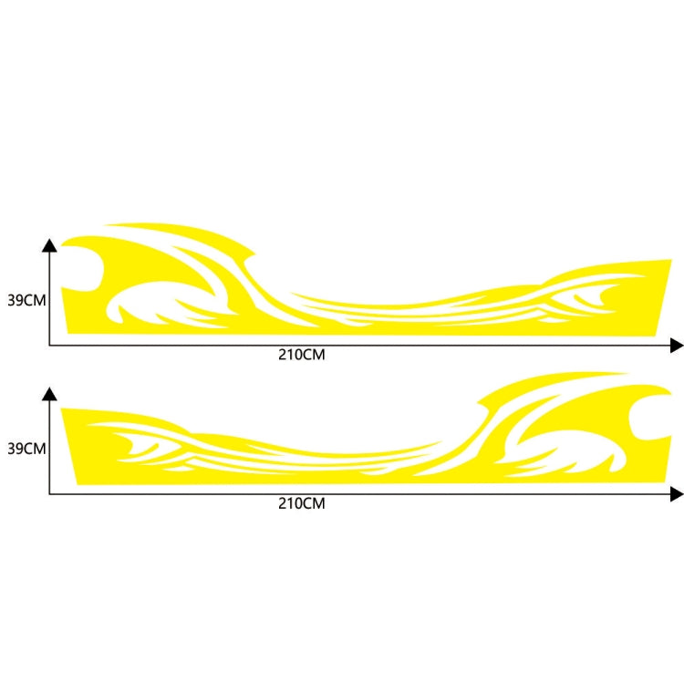 2 PCS/Set D-467 Waves Pattern Car Modified Decorative Sticker(Yellow) - Decorative Sticker by buy2fix | Online Shopping UK | buy2fix