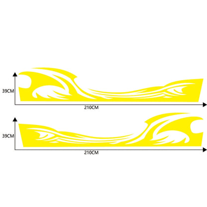 2 PCS/Set D-467 Waves Pattern Car Modified Decorative Sticker(Yellow) - Decorative Sticker by buy2fix | Online Shopping UK | buy2fix