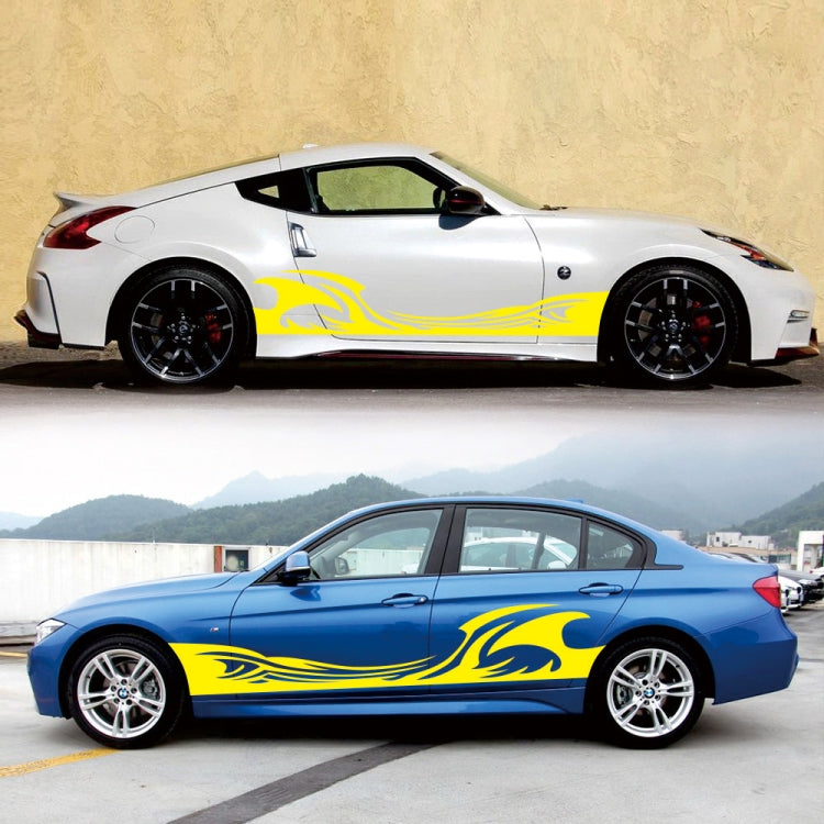 2 PCS/Set D-467 Waves Pattern Car Modified Decorative Sticker(Yellow) - Decorative Sticker by buy2fix | Online Shopping UK | buy2fix