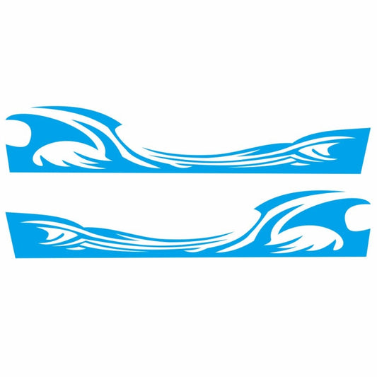 2 PCS/Set D-467 Waves Pattern Car Modified Decorative Sticker(Blue) - Decorative Sticker by buy2fix | Online Shopping UK | buy2fix