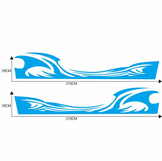 2 PCS/Set D-467 Waves Pattern Car Modified Decorative Sticker(Blue) - Decorative Sticker by buy2fix | Online Shopping UK | buy2fix