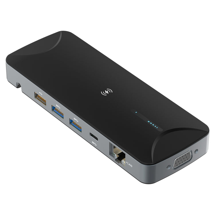 V240 12-in-1 Multifunctional USB-C / Type-C 3.1 Male HUB Docking Station(Black) by buy2fix