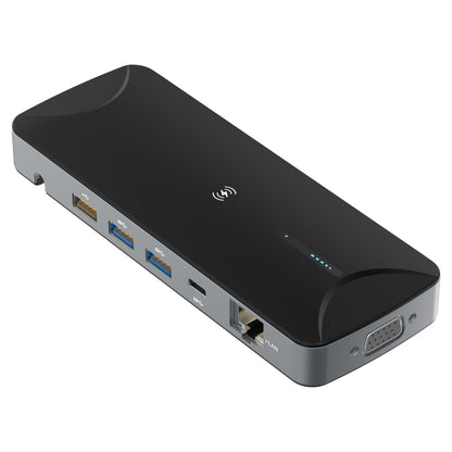 V240 12-in-1 Multifunctional USB-C / Type-C 3.1 Male HUB Docking Station(Black) by buy2fix