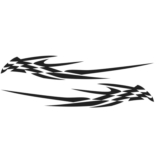 2 PCS/Set D-468 Checkered Totem Pattern Car Modified Decorative Sticker(Black) - Decorative Sticker by buy2fix | Online Shopping UK | buy2fix
