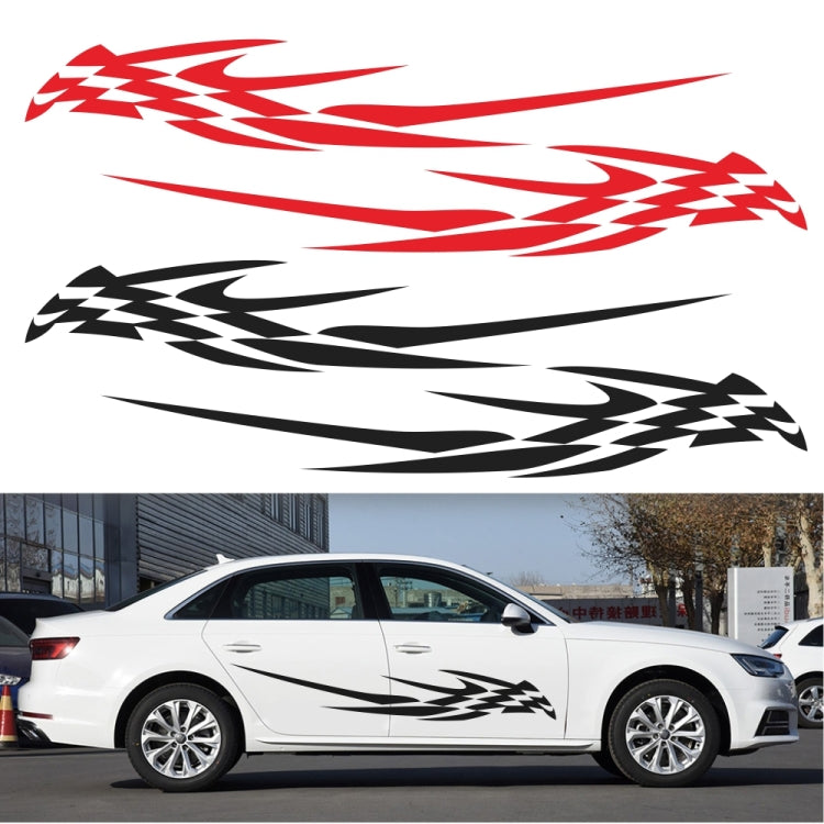 2 PCS/Set D-468 Checkered Totem Pattern Car Modified Decorative Sticker(Red) - Decorative Sticker by buy2fix | Online Shopping UK | buy2fix