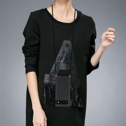 For Google Pixel 6 Wheat Straw Material + TPU Protective Case with Lanyard(Black) by buy2fix