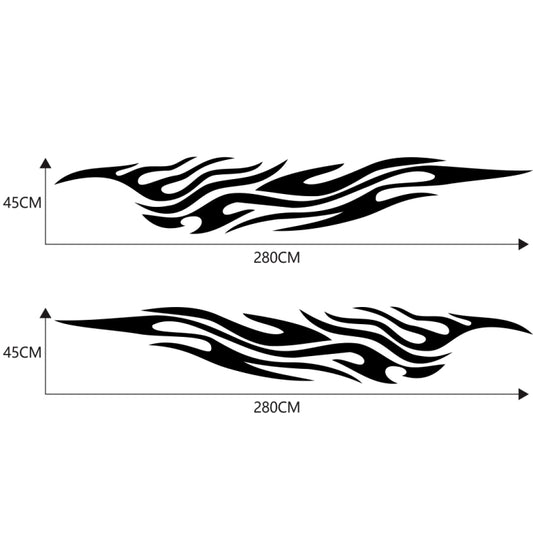 2 PCS/Set D-476 Fire Element Pattern Car Modified Decorative Sticker(Black) - Decorative Sticker by buy2fix | Online Shopping UK | buy2fix