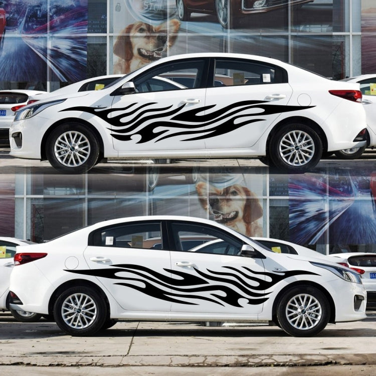 2 PCS/Set D-476 Fire Element Pattern Car Modified Decorative Sticker(Black) - Decorative Sticker by buy2fix | Online Shopping UK | buy2fix