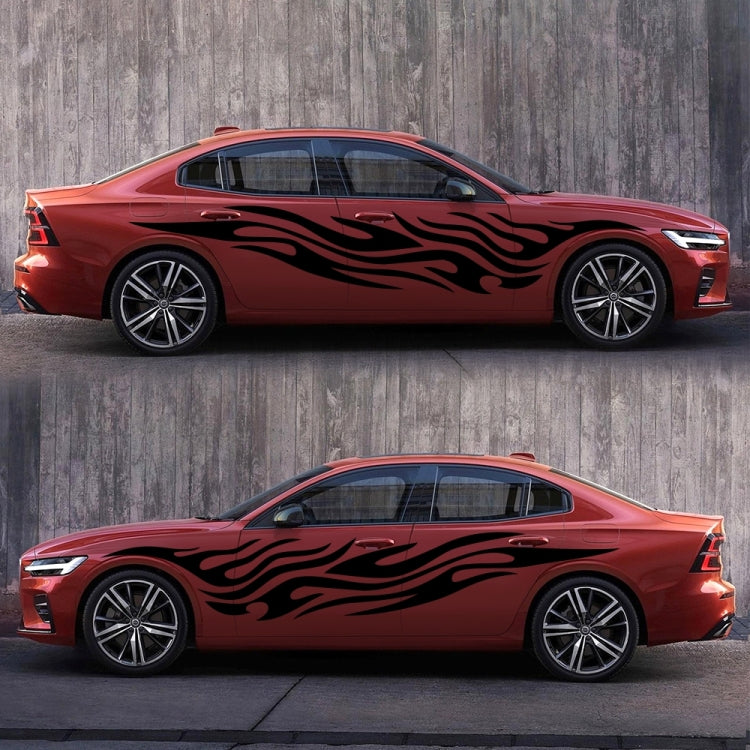 2 PCS/Set D-476 Fire Element Pattern Car Modified Decorative Sticker(Black) - Decorative Sticker by buy2fix | Online Shopping UK | buy2fix