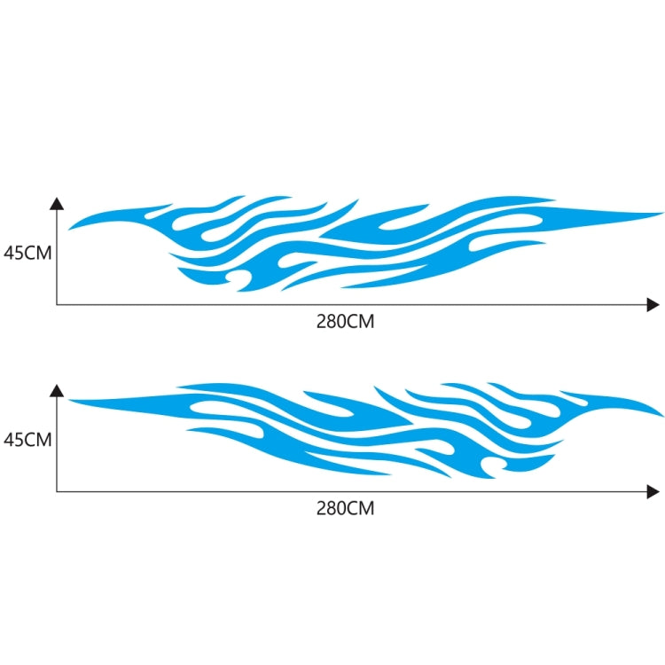 2 PCS/Set D-476 Fire Element Pattern Car Modified Decorative Sticker(Blue) - Decorative Sticker by buy2fix | Online Shopping UK | buy2fix
