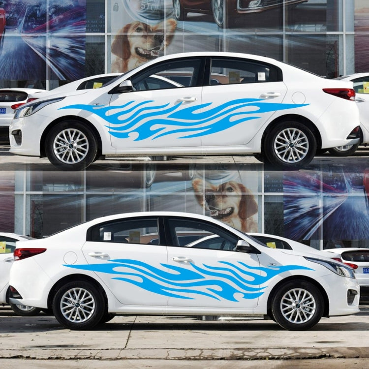2 PCS/Set D-476 Fire Element Pattern Car Modified Decorative Sticker(Blue) - Decorative Sticker by buy2fix | Online Shopping UK | buy2fix