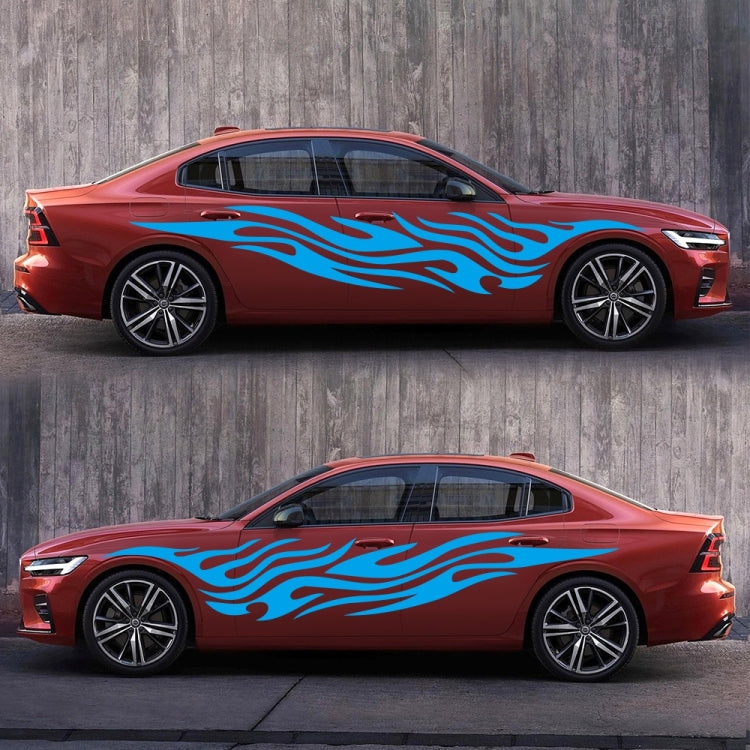 2 PCS/Set D-476 Fire Element Pattern Car Modified Decorative Sticker(Blue) - Decorative Sticker by buy2fix | Online Shopping UK | buy2fix