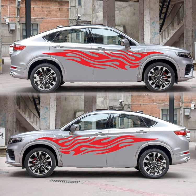 2 PCS/Set D-476 Fire Element Pattern Car Modified Decorative Sticker(Red) - Decorative Sticker by buy2fix | Online Shopping UK | buy2fix