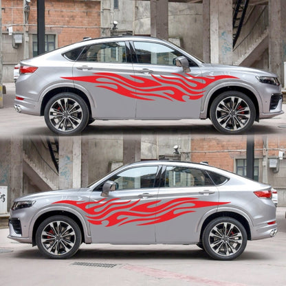 2 PCS/Set D-476 Fire Element Pattern Car Modified Decorative Sticker(Red) - Decorative Sticker by buy2fix | Online Shopping UK | buy2fix