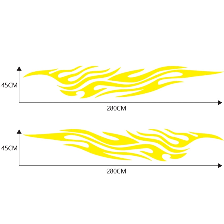 2 PCS/Set D-476 Fire Element Pattern Car Modified Decorative Sticker(Yellow) - Decorative Sticker by buy2fix | Online Shopping UK | buy2fix