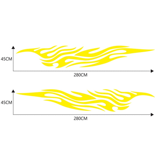 2 PCS/Set D-476 Fire Element Pattern Car Modified Decorative Sticker(Yellow) - Decorative Sticker by buy2fix | Online Shopping UK | buy2fix