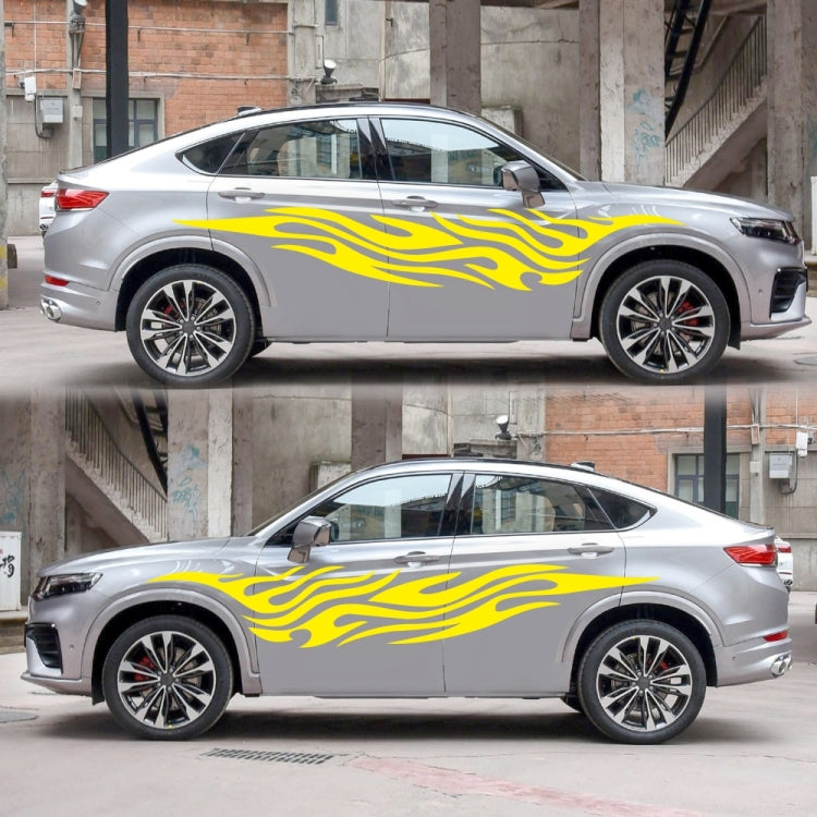 2 PCS/Set D-476 Fire Element Pattern Car Modified Decorative Sticker(Yellow) - Decorative Sticker by buy2fix | Online Shopping UK | buy2fix
