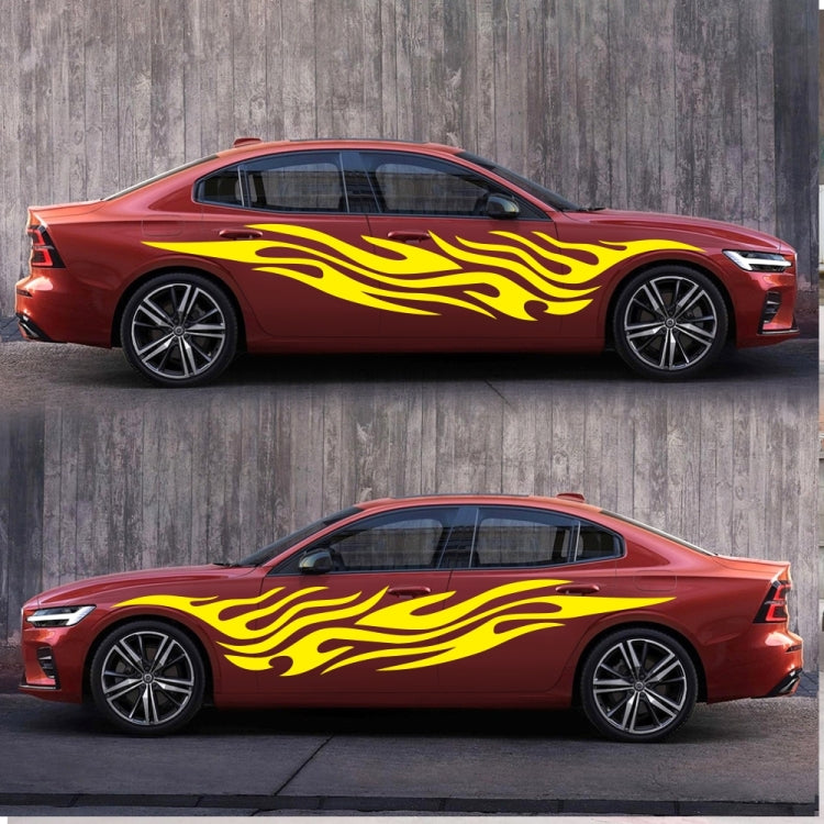 2 PCS/Set D-476 Fire Element Pattern Car Modified Decorative Sticker(Yellow) - Decorative Sticker by buy2fix | Online Shopping UK | buy2fix