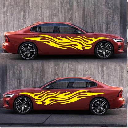 2 PCS/Set D-476 Fire Element Pattern Car Modified Decorative Sticker(Yellow) - Decorative Sticker by buy2fix | Online Shopping UK | buy2fix