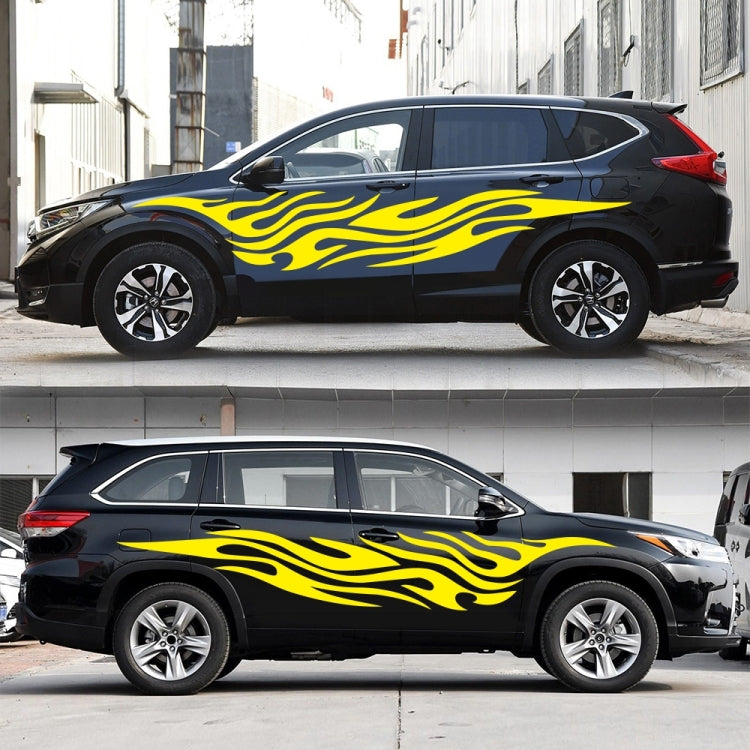 2 PCS/Set D-476 Fire Element Pattern Car Modified Decorative Sticker(Yellow) - Decorative Sticker by buy2fix | Online Shopping UK | buy2fix