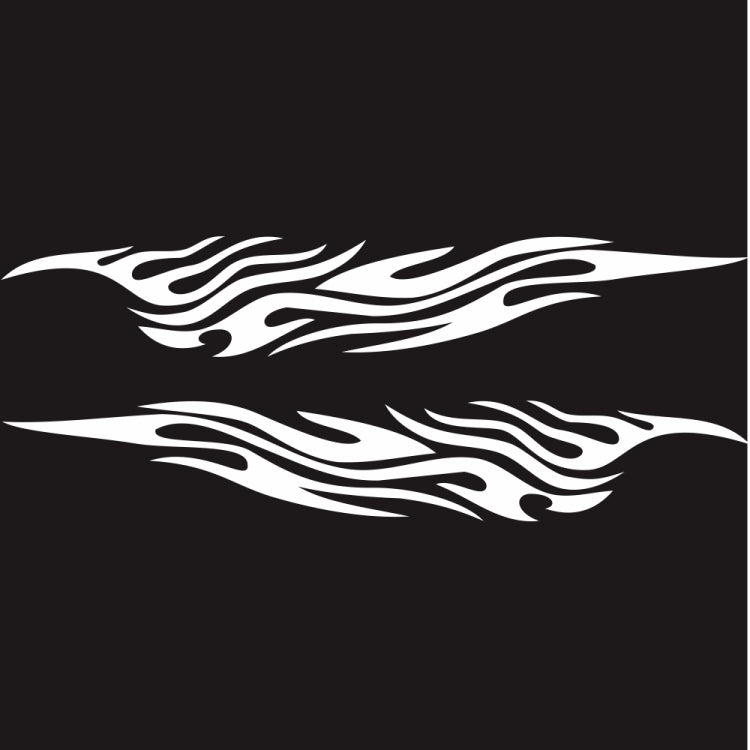 2 PCS/Set D-476 Fire Element Pattern Car Modified Decorative Sticker(White) - Decorative Sticker by buy2fix | Online Shopping UK | buy2fix