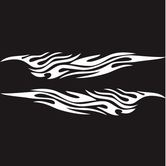 2 PCS/Set D-476 Fire Element Pattern Car Modified Decorative Sticker(White) - Decorative Sticker by buy2fix | Online Shopping UK | buy2fix