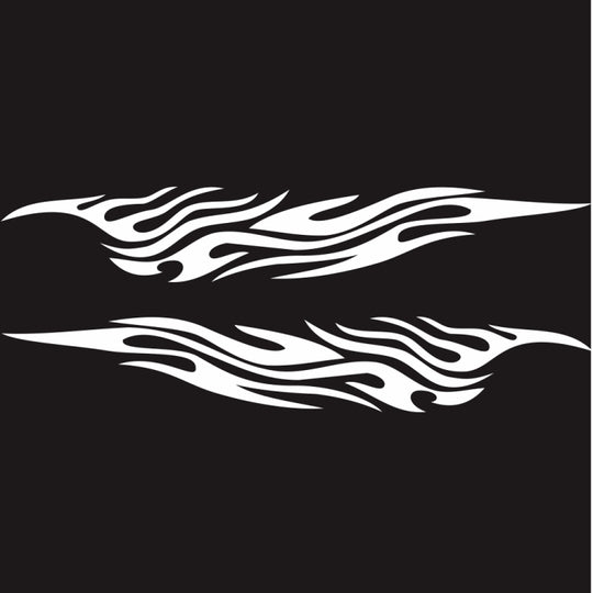 2 PCS/Set D-476 Fire Element Pattern Car Modified Decorative Sticker(White)