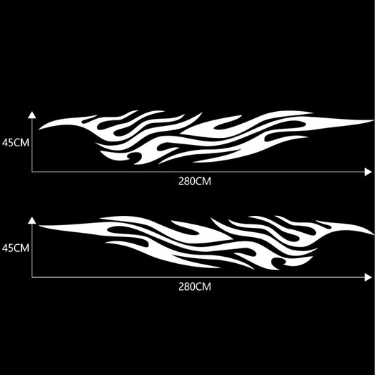 2 PCS/Set D-476 Fire Element Pattern Car Modified Decorative Sticker(White) - Decorative Sticker by buy2fix | Online Shopping UK | buy2fix