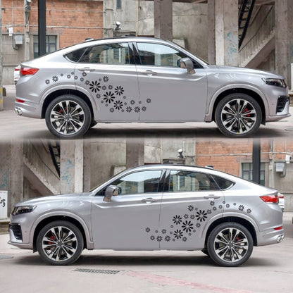 2 PCS/Set D-483 Flower Pattern Car Modified Decorative Sticker(Black) - Decorative Sticker by buy2fix | Online Shopping UK | buy2fix