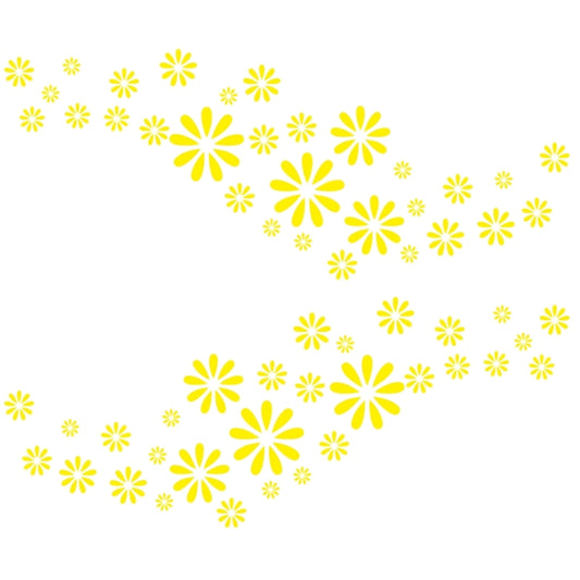 2 PCS/Set D-483 Flower Pattern Car Modified Decorative Sticker(Yellow) - Decorative Sticker by buy2fix | Online Shopping UK | buy2fix