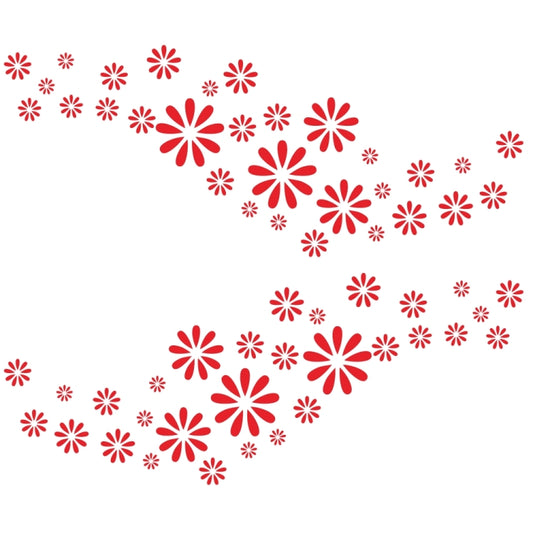 2 PCS/Set D-483 Flower Pattern Car Modified Decorative Sticker(Red) - Decorative Sticker by buy2fix | Online Shopping UK | buy2fix