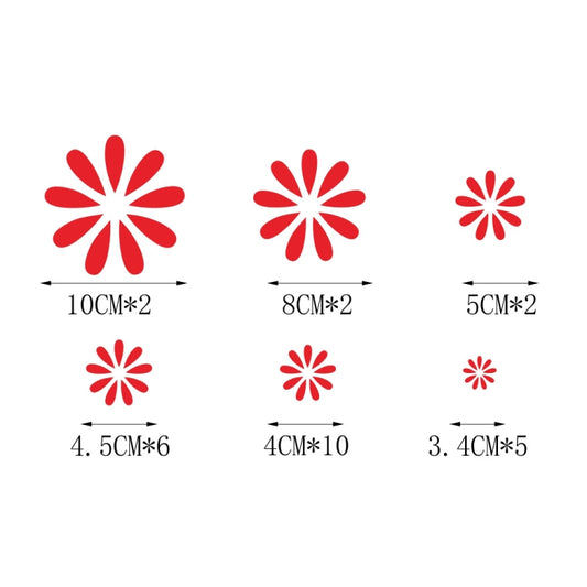 2 PCS/Set D-483 Flower Pattern Car Modified Decorative Sticker(Red) - Decorative Sticker by buy2fix | Online Shopping UK | buy2fix