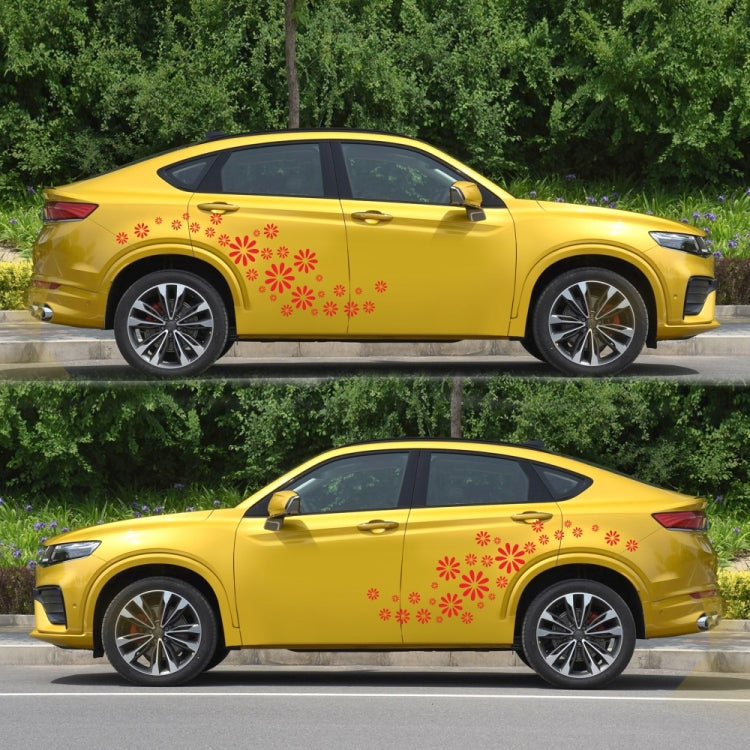 2 PCS/Set D-483 Flower Pattern Car Modified Decorative Sticker(Red) - Decorative Sticker by buy2fix | Online Shopping UK | buy2fix