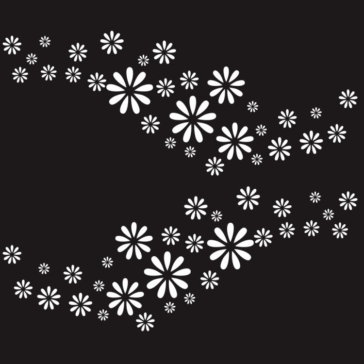 2 PCS/Set D-483 Flower Pattern Car Modified Decorative Sticker(White) - Decorative Sticker by buy2fix | Online Shopping UK | buy2fix