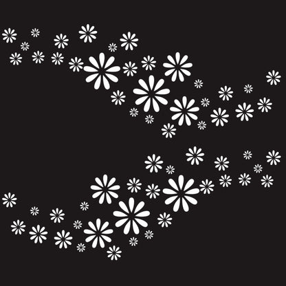 2 PCS/Set D-483 Flower Pattern Car Modified Decorative Sticker(White) - Decorative Sticker by buy2fix | Online Shopping UK | buy2fix