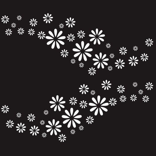 2 PCS/Set D-483 Flower Pattern Car Modified Decorative Sticker(White) - Decorative Sticker by buy2fix | Online Shopping UK | buy2fix