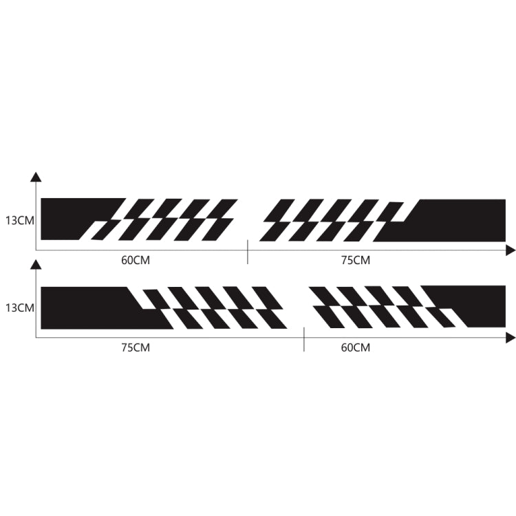 2 PCS/Set D-487 Stripe Pattern Car Modified Decorative Sticker(Black) - Decorative Sticker by buy2fix | Online Shopping UK | buy2fix