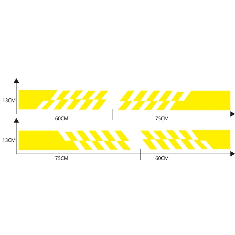 2 PCS/Set D-487 Stripe Pattern Car Modified Decorative Sticker(Yellow) - Decorative Sticker by buy2fix | Online Shopping UK | buy2fix