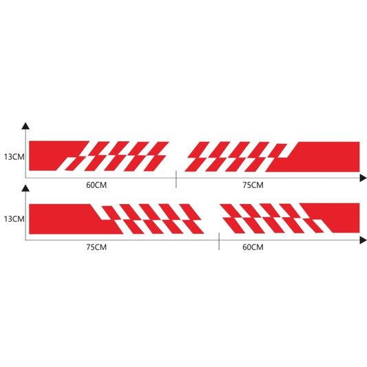 2 PCS/Set D-487 Stripe Pattern Car Modified Decorative Sticker(Red) - Decorative Sticker by buy2fix | Online Shopping UK | buy2fix
