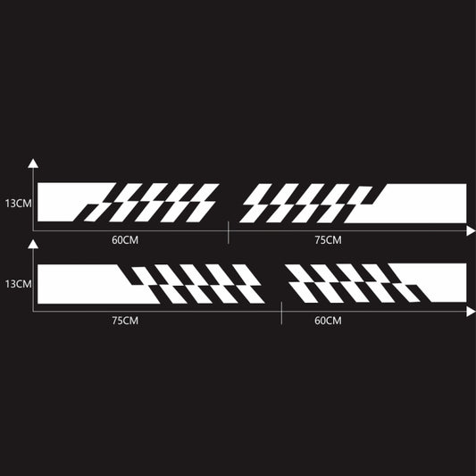 2 PCS/Set D-487 Stripe Pattern Car Modified Decorative Sticker(White) - Decorative Sticker by buy2fix | Online Shopping UK | buy2fix