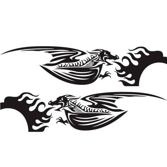 2 PCS/Set D-489 Fire-breathing Dragon Pattern Car Modified Decorative Sticker(Black) - Decorative Sticker by buy2fix | Online Shopping UK | buy2fix