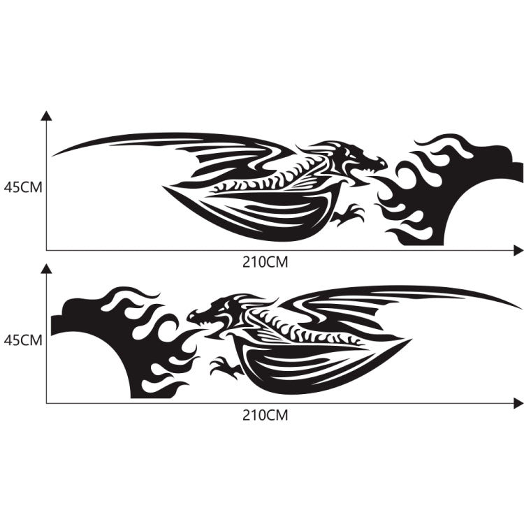 2 PCS/Set D-489 Fire-breathing Dragon Pattern Car Modified Decorative Sticker(Black) - Decorative Sticker by buy2fix | Online Shopping UK | buy2fix