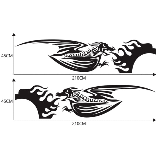2 PCS/Set D-489 Fire-breathing Dragon Pattern Car Modified Decorative Sticker(Black) - Decorative Sticker by buy2fix | Online Shopping UK | buy2fix