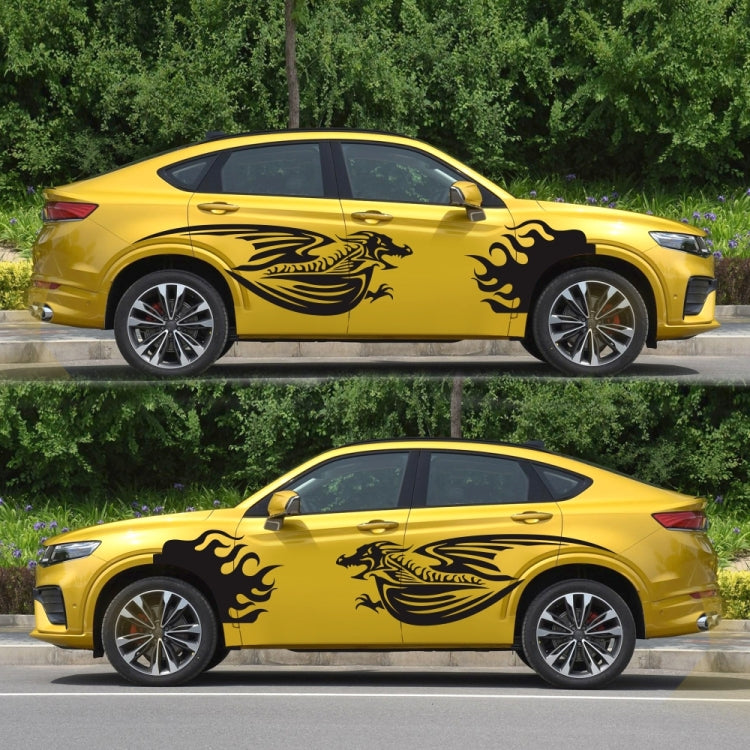 2 PCS/Set D-489 Fire-breathing Dragon Pattern Car Modified Decorative Sticker(Black) - Decorative Sticker by buy2fix | Online Shopping UK | buy2fix