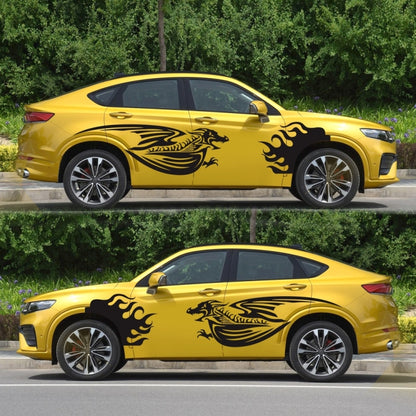 2 PCS/Set D-489 Fire-breathing Dragon Pattern Car Modified Decorative Sticker(Black) - Decorative Sticker by buy2fix | Online Shopping UK | buy2fix