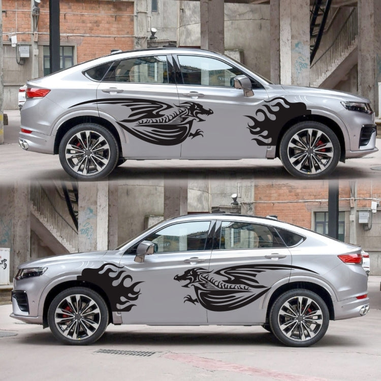 2 PCS/Set D-489 Fire-breathing Dragon Pattern Car Modified Decorative Sticker(Black) - Decorative Sticker by buy2fix | Online Shopping UK | buy2fix
