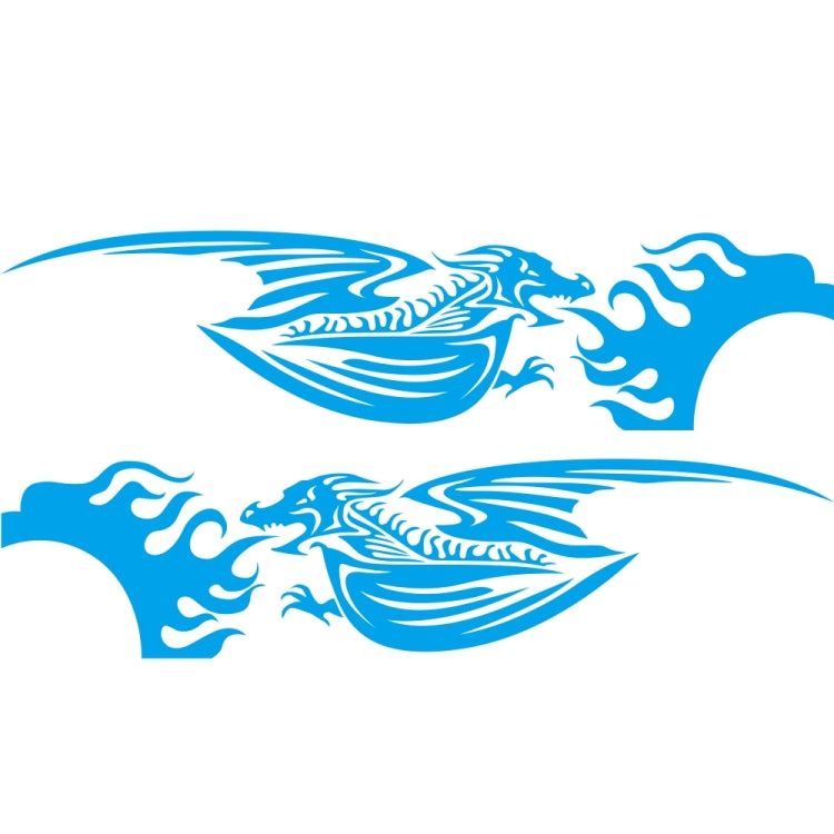 2 PCS/Set D-489 Fire-breathing Dragon Pattern Car Modified Decorative Sticker(Blue) - Decorative Sticker by buy2fix | Online Shopping UK | buy2fix