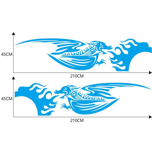 2 PCS/Set D-489 Fire-breathing Dragon Pattern Car Modified Decorative Sticker(Blue) - Decorative Sticker by buy2fix | Online Shopping UK | buy2fix