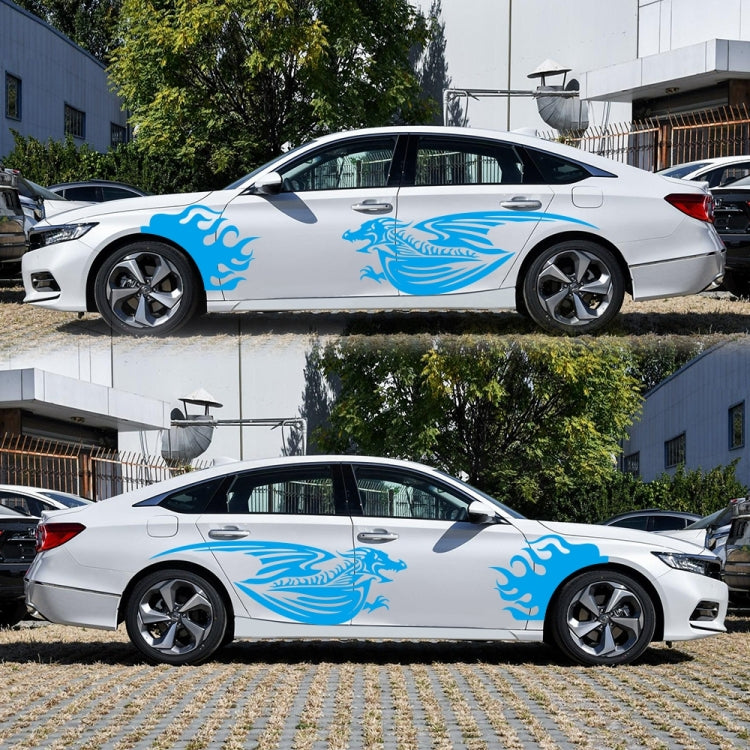 2 PCS/Set D-489 Fire-breathing Dragon Pattern Car Modified Decorative Sticker(Blue) - Decorative Sticker by buy2fix | Online Shopping UK | buy2fix