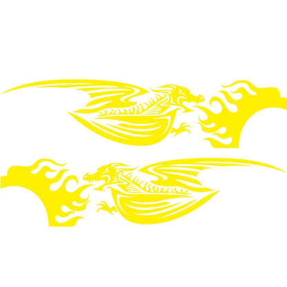2 PCS/Set D-489 Fire-breathing Dragon Pattern Car Modified Decorative Sticker(Yellow) - Decorative Sticker by buy2fix | Online Shopping UK | buy2fix